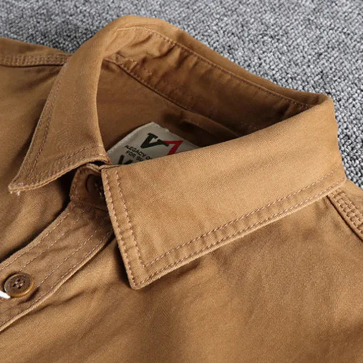Men's Long Sleeve Button-Down Shirt-Metro Lane Plaza