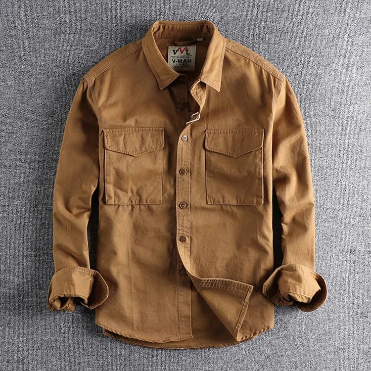 Men's Long Sleeve Button-Down Shirt-Metro Lane Plaza