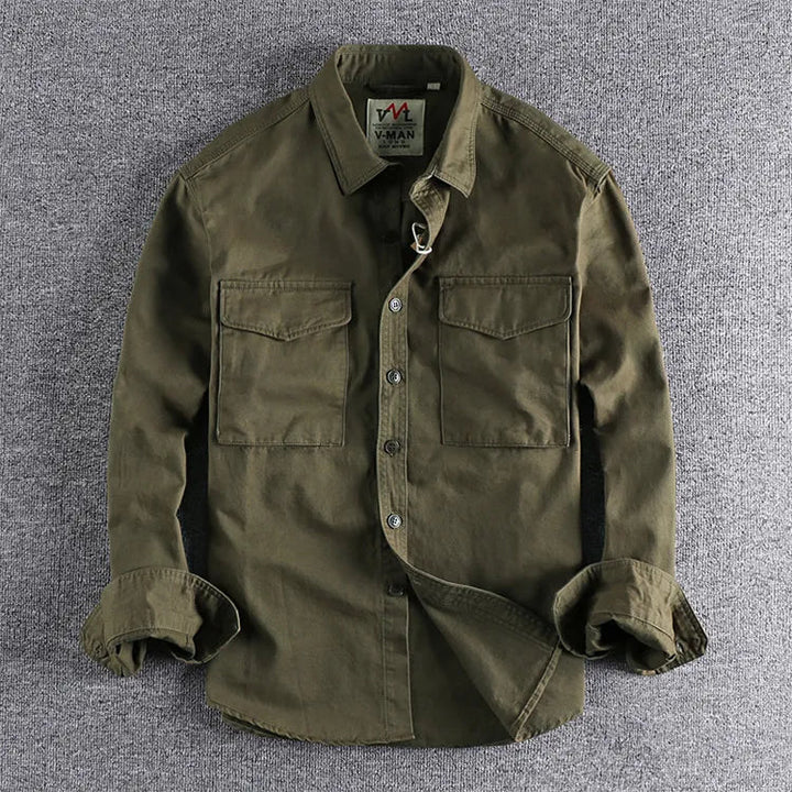 Men's Long Sleeve Button-Down Shirt-Metro Lane Plaza