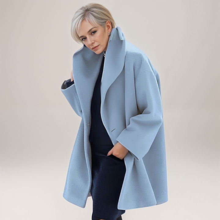 Abrigo de invierno extragrande para mujer, abierto por delante y con cuello chal