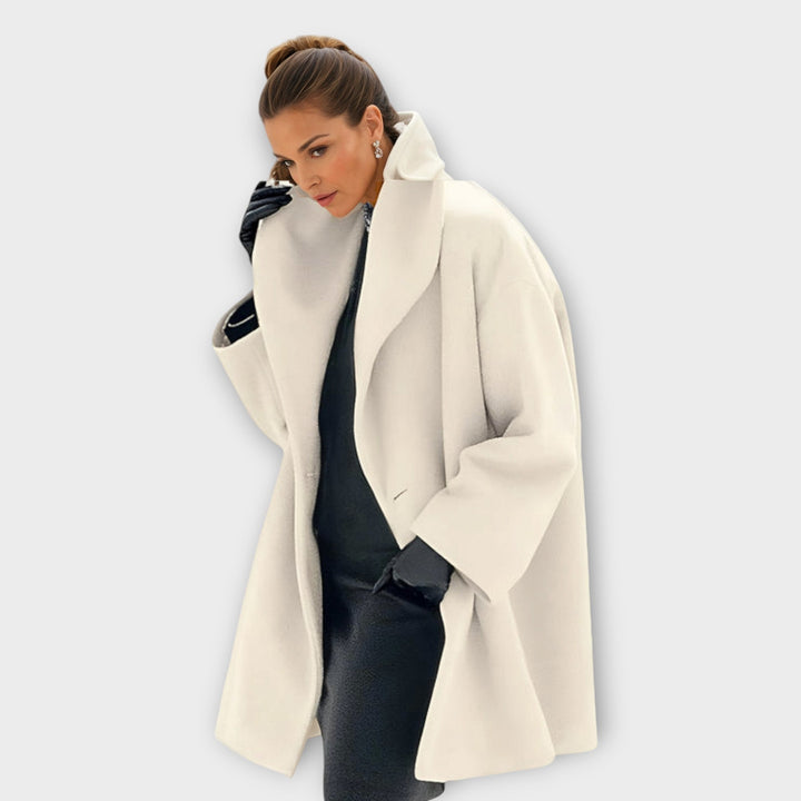 Abrigo de invierno extragrande para mujer, abierto por delante y con cuello chal