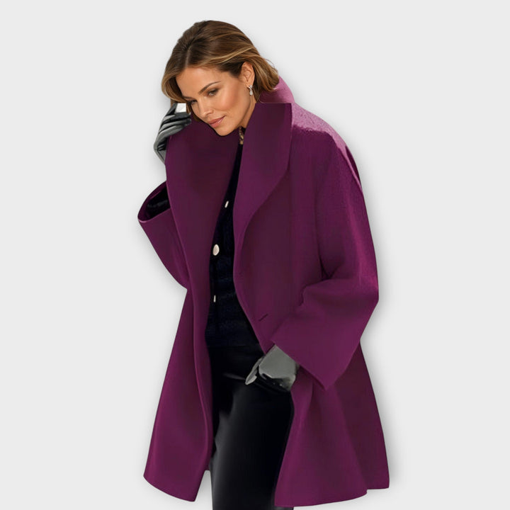Abrigo de invierno extragrande para mujer, abierto por delante y con cuello chal