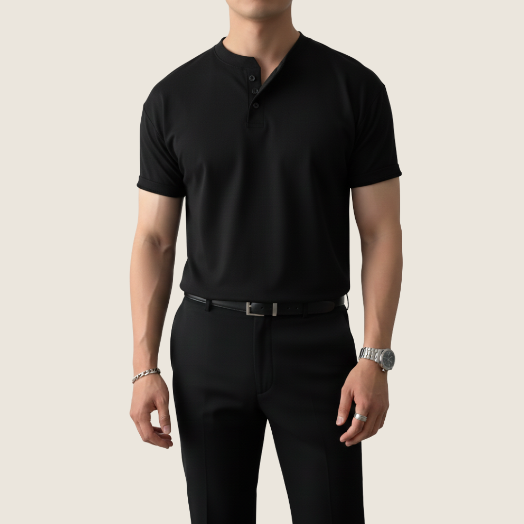 Jaxon | Men's Short Sleeve Button-Up Henley Shirt