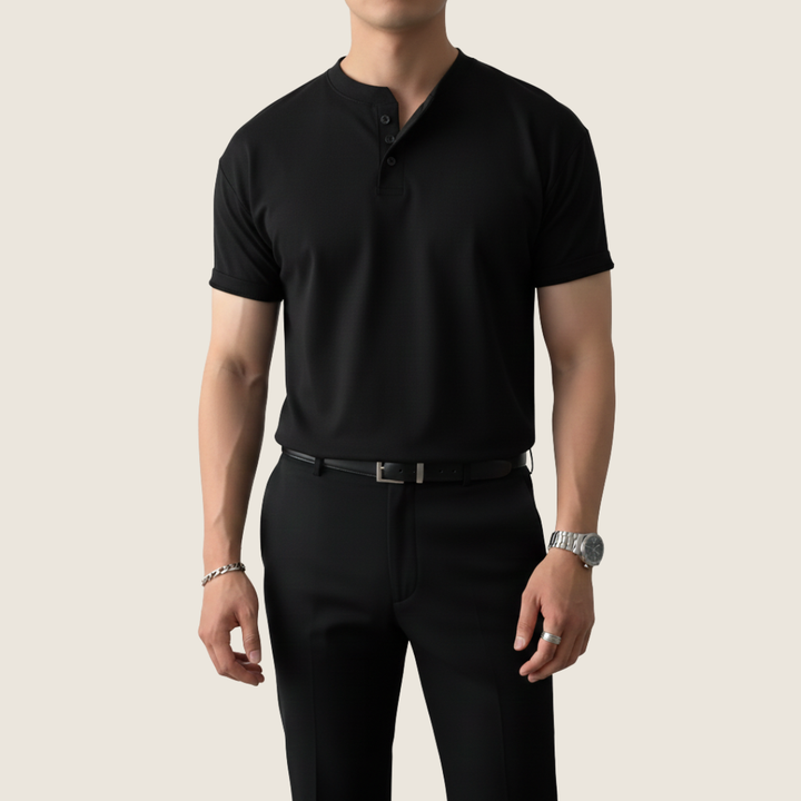 Jaxon | Men's Short Sleeve Button-Up Henley Shirt