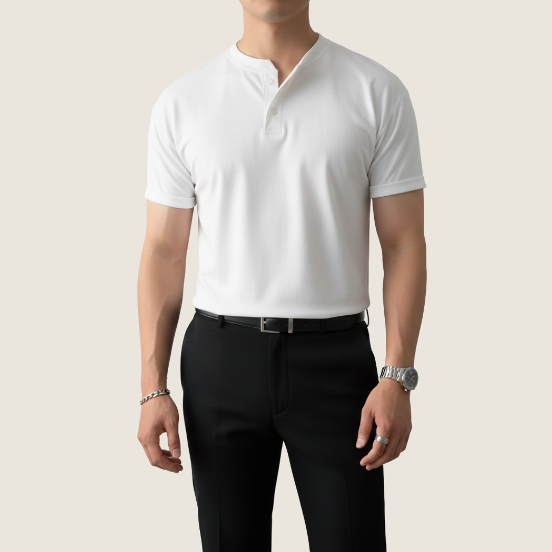 Jaxon | Men's Short Sleeve Button-Up Henley Shirt