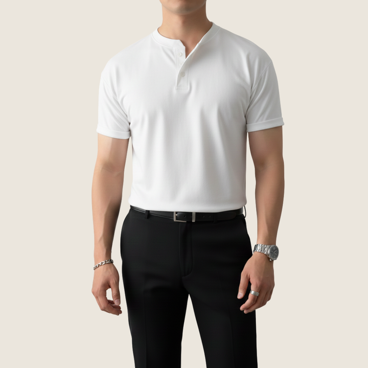 Jaxon | Men's Short Sleeve Button-Up Henley Shirt