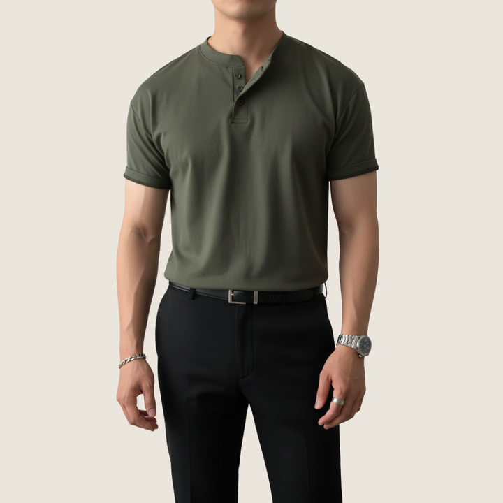 Jaxon | Men's Short Sleeve Button-Up Henley Shirt
