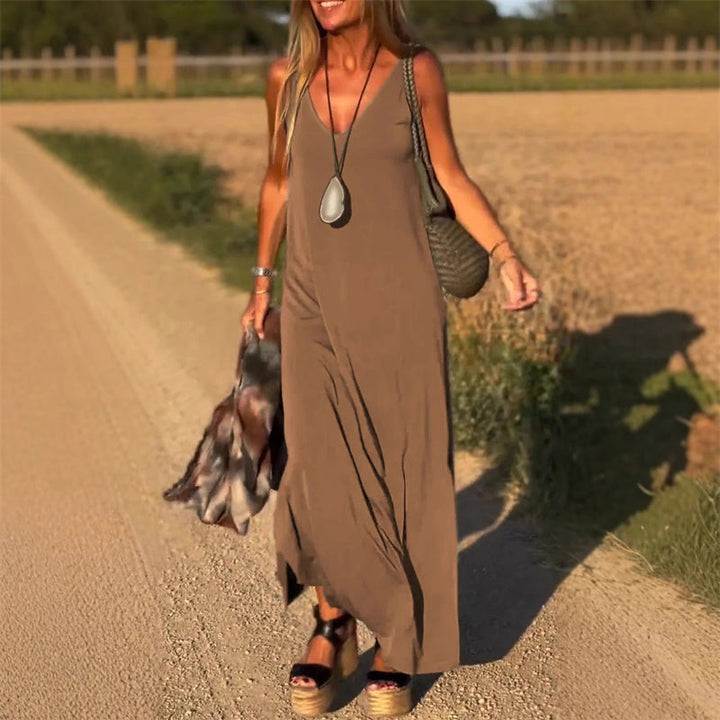 Jeanette | Women's Sleeveless Maxi Summer Dress-Metro Lane Plaza