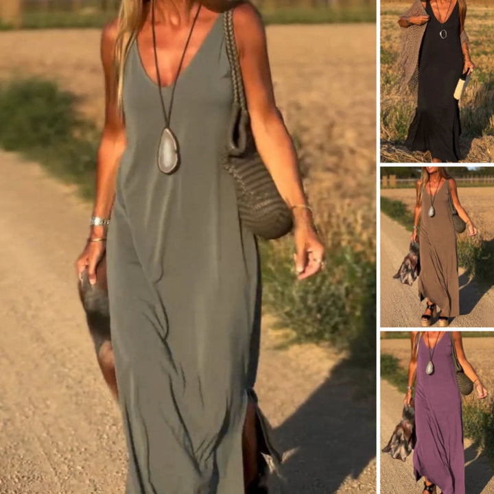 Jeanette | Women's Sleeveless Maxi Summer Dress-Metro Lane Plaza