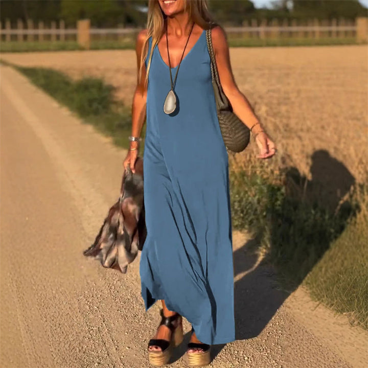 Jeanette | Women's Sleeveless Maxi Summer Dress-Metro Lane Plaza