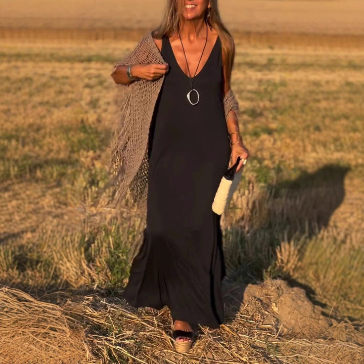 Jeanette | Women's Sleeveless Maxi Summer Dress-Metro Lane Plaza