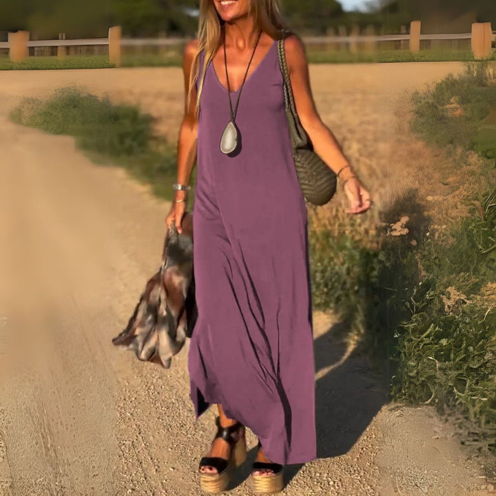 Jeanette | Women's Sleeveless Maxi Summer Dress-Metro Lane Plaza