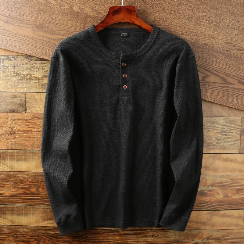 Jeff | Men's Long Sleeve Casual Henley Shirt