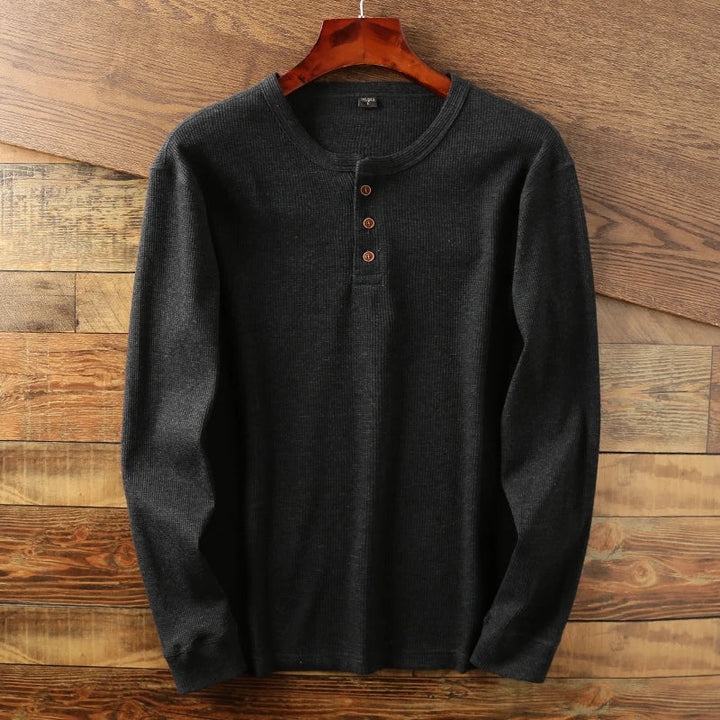 Jeff | Men's Long Sleeve Casual Henley Shirt
