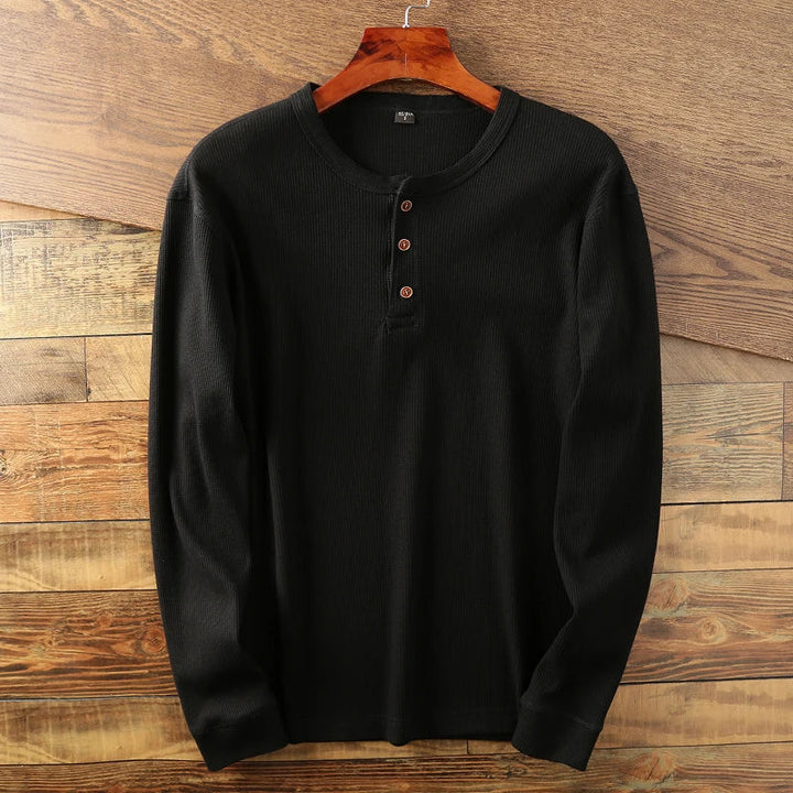 Jeff | Men's Long Sleeve Casual Henley Shirt