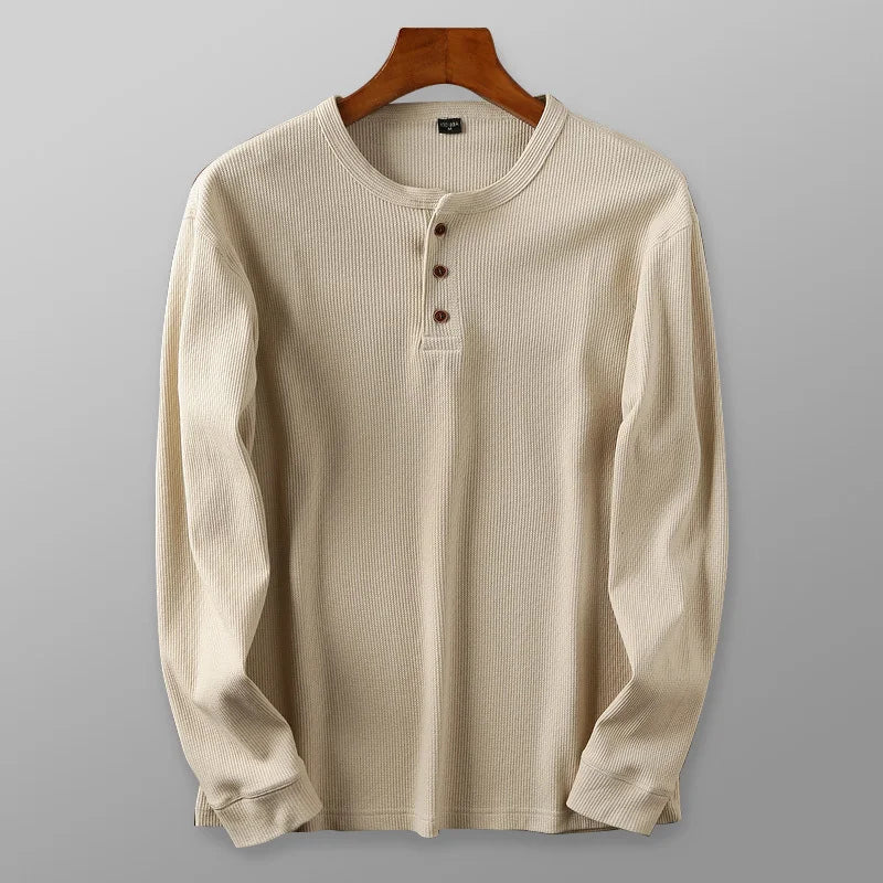 Jeff | Men's Long Sleeve Casual Henley Shirt