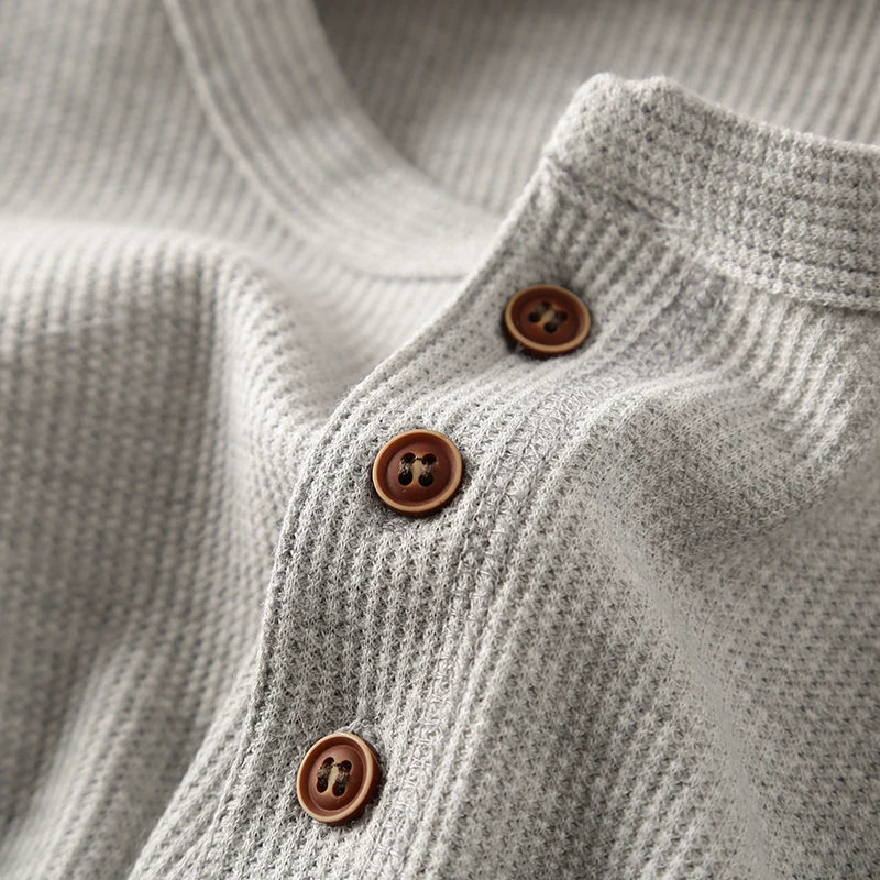 Jeff | Men's Long Sleeve Casual Henley Shirt