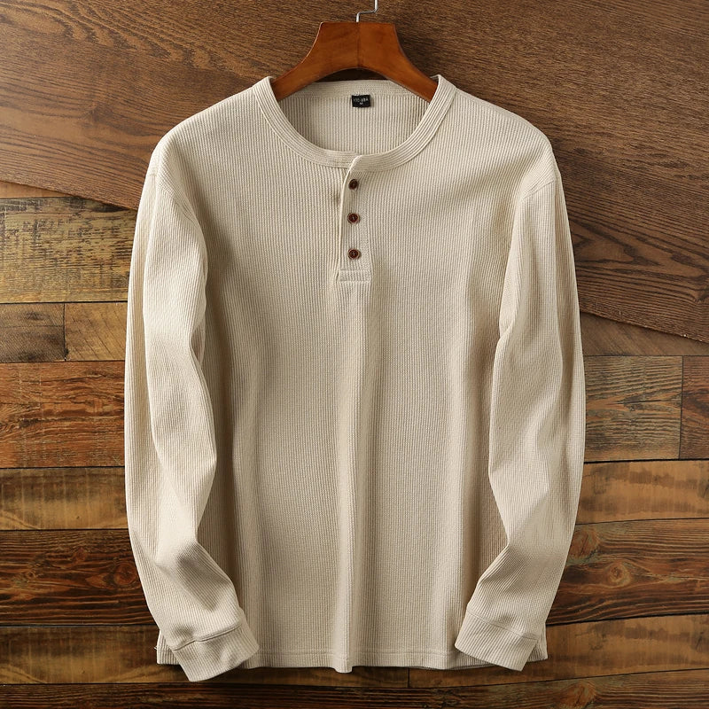 Jeff | Men's Long Sleeve Casual Henley Shirt