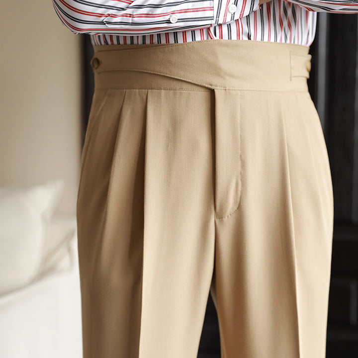 Jeffrey | Men's High-Waisted Pleated Trousers