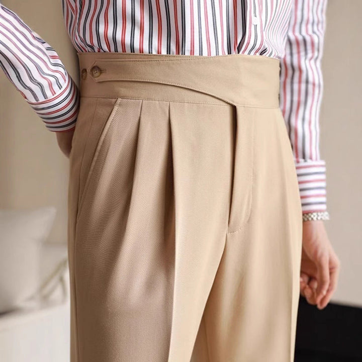 Jeffrey | Men's High-Waisted Pleated Trousers