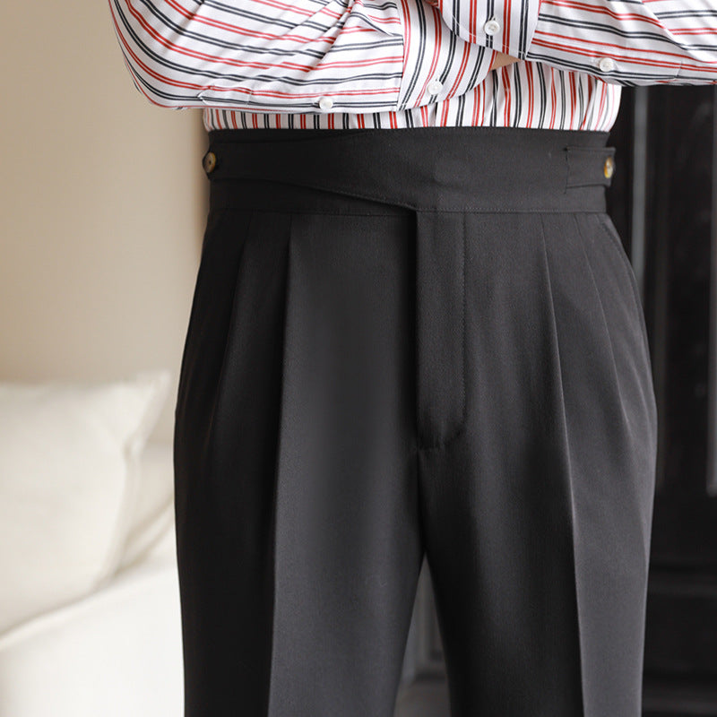Jeffrey | Men's High-Waisted Pleated Trousers