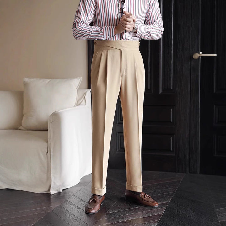Jeffrey | Men's High-Waisted Pleated Trousers