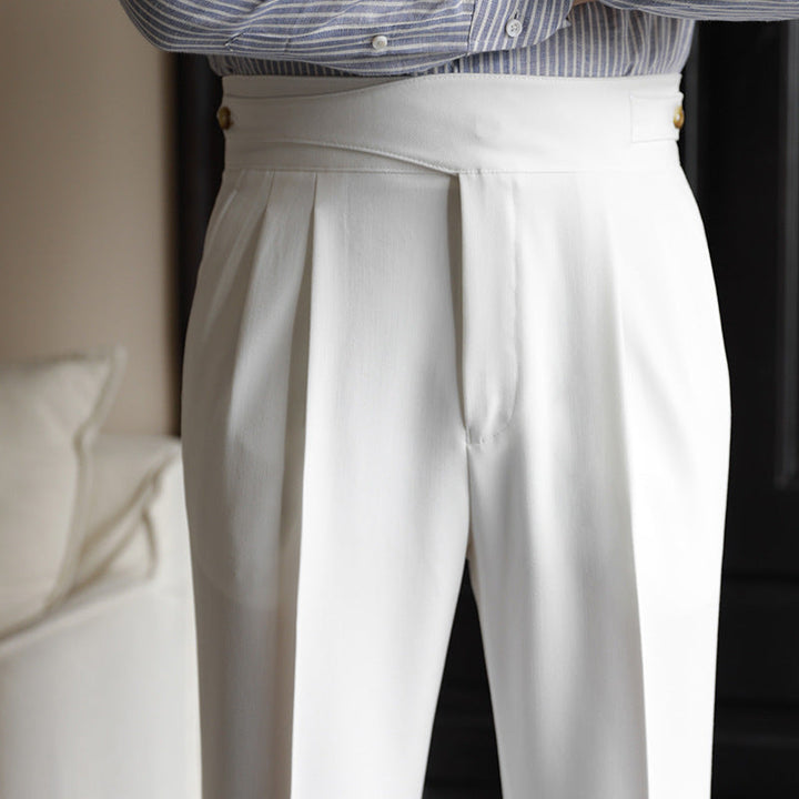 Jeffrey | Men's High-Waisted Pleated Trousers