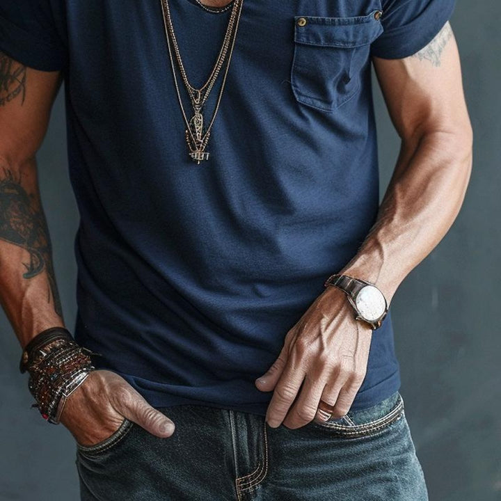 Jeffrey | Men's V-Neck Pocket Tee Shirt