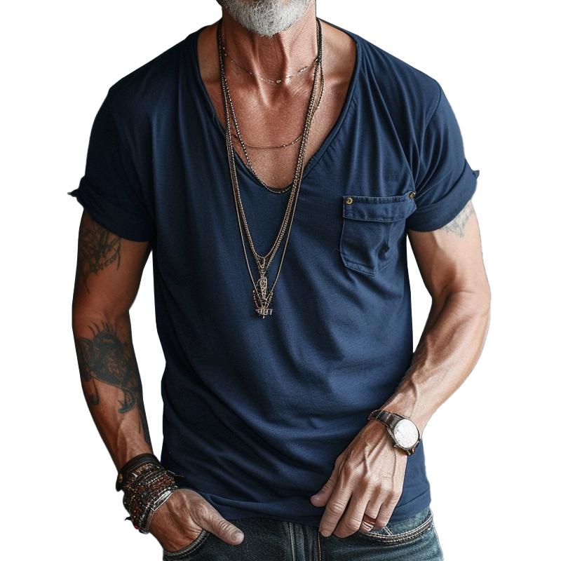 Jeffrey | Men's V-Neck Pocket Tee Shirt