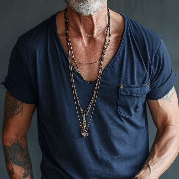 Jeffrey | Men's V-Neck Pocket Tee Shirt