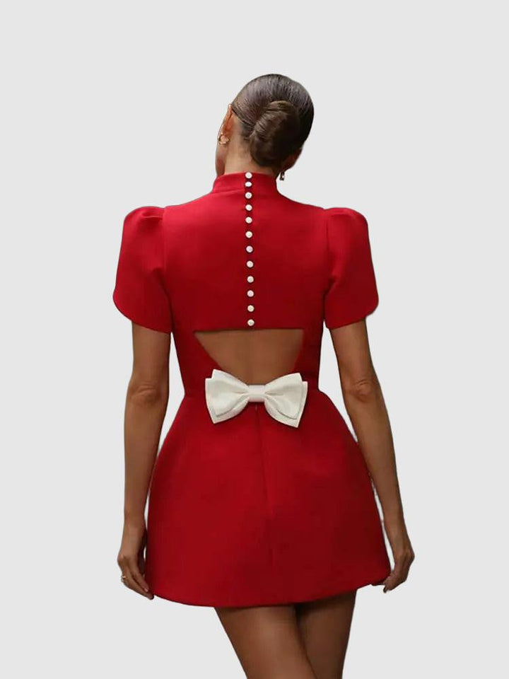 Jocelyn | Women's Puff Sleeve A-Line Dress-Metro Lane Plaza