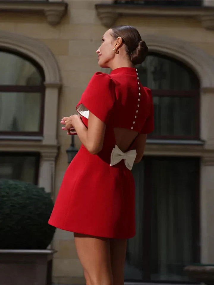 Jocelyn | Women's Puff Sleeve A-Line Dress-Metro Lane Plaza