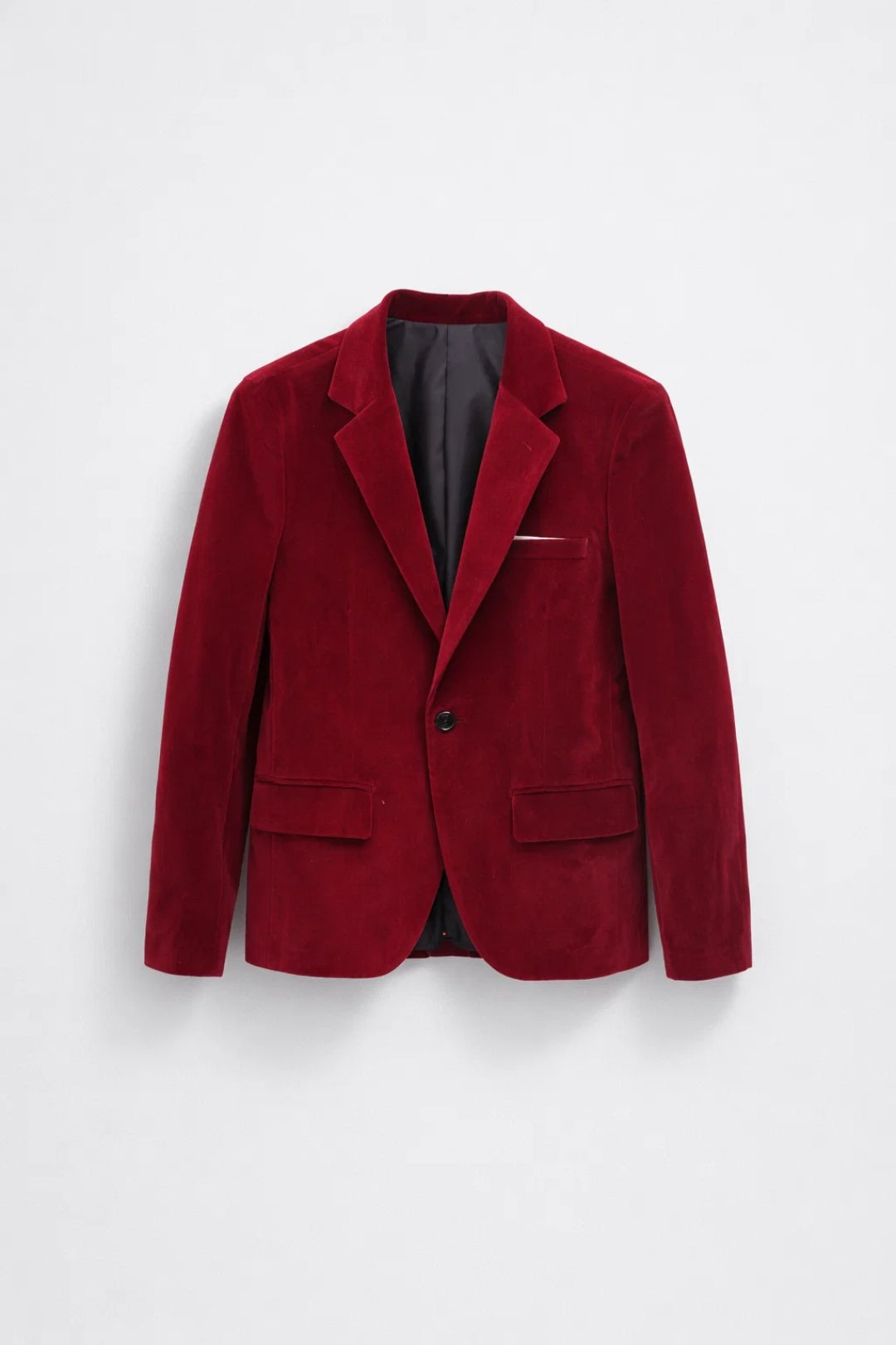 Men's Single-Breasted Velvet Blazer