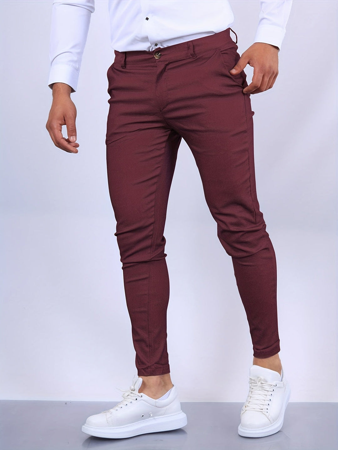 Men's Stretch Skinny-Fit Chino Pants for Modern Style-Metro Lane Plaza