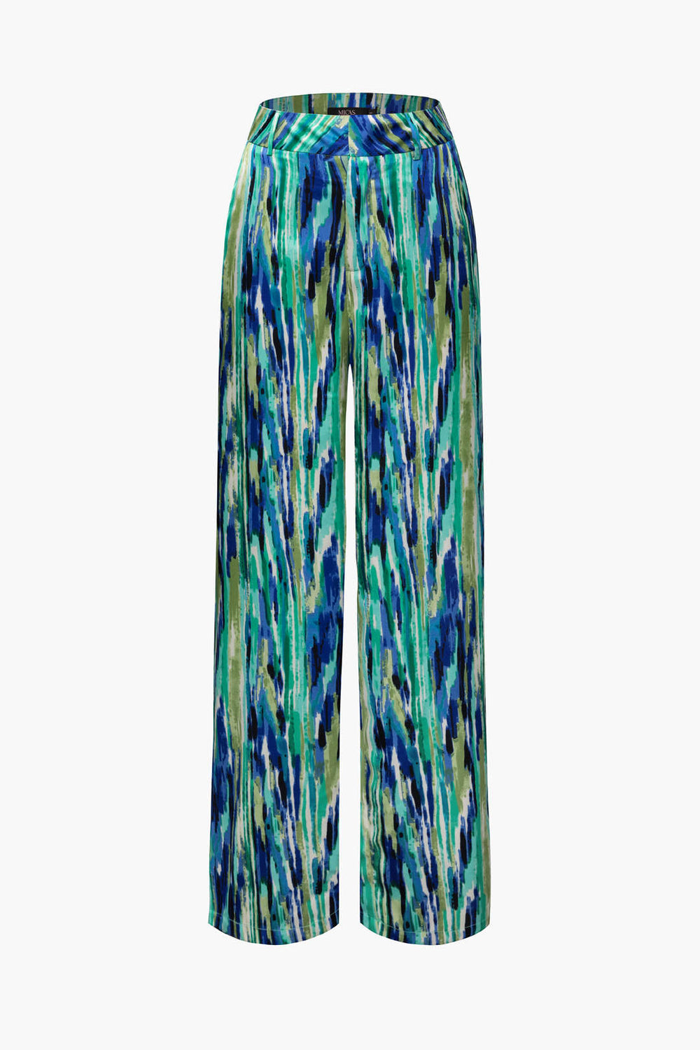 Jossara | Women's High-Waisted Marble Print Loose Fit Trousers-Metro Lane Plaza