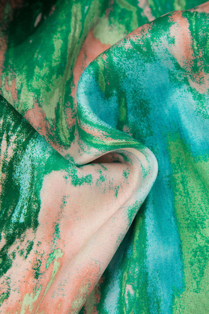 Jossara | Women's High-Waisted Marble Print Loose Fit Trousers-Metro Lane Plaza