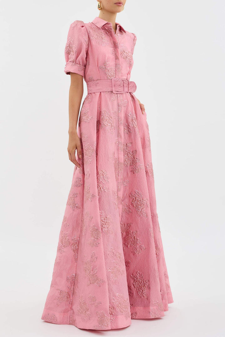 Women's Elegant Short Puff Sleeve Dress-Metro Lane Plaza