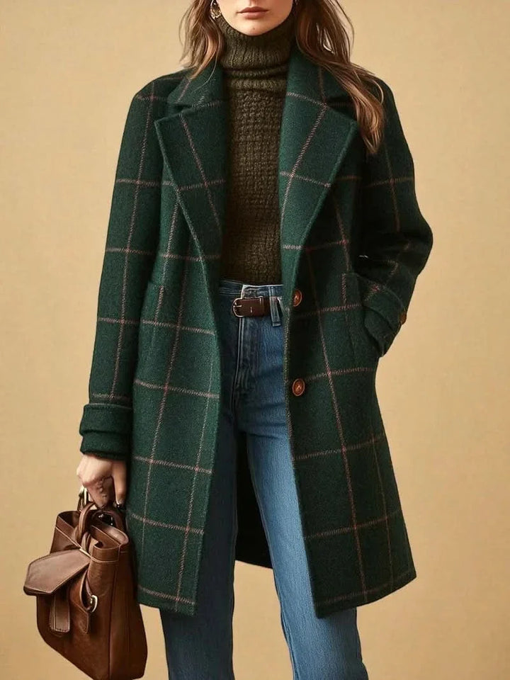 Women's Classic Plaid Long Coat