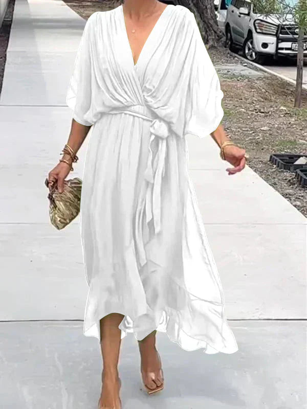 Women's Flowy Casual Midi Dress-Metro Lane Plaza
