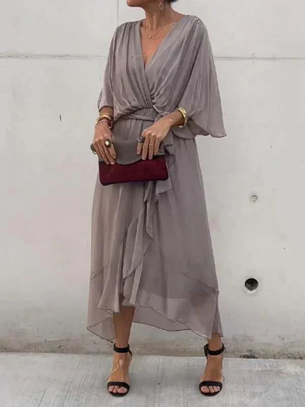 Women's Flowy Casual Midi Dress-Metro Lane Plaza