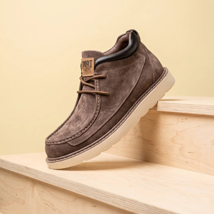 Bottines chukka pour homme en daim à bout mocassin et col rembourré