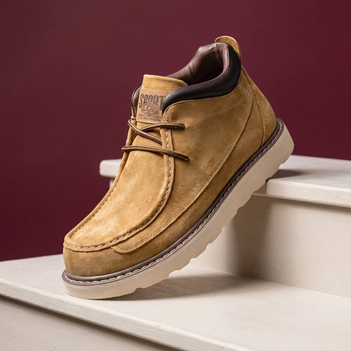 Bottines chukka pour homme en daim à bout mocassin et col rembourré