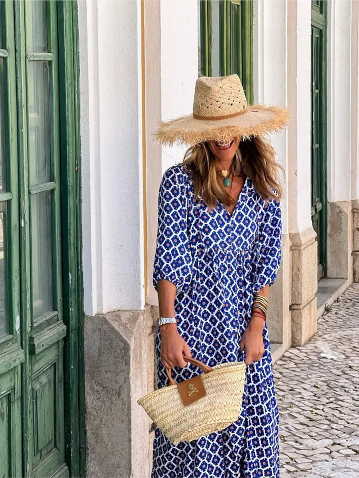 Kate | Women's V-Neck Tiered Maxi Dress Alternative-Metro Lane Plaza