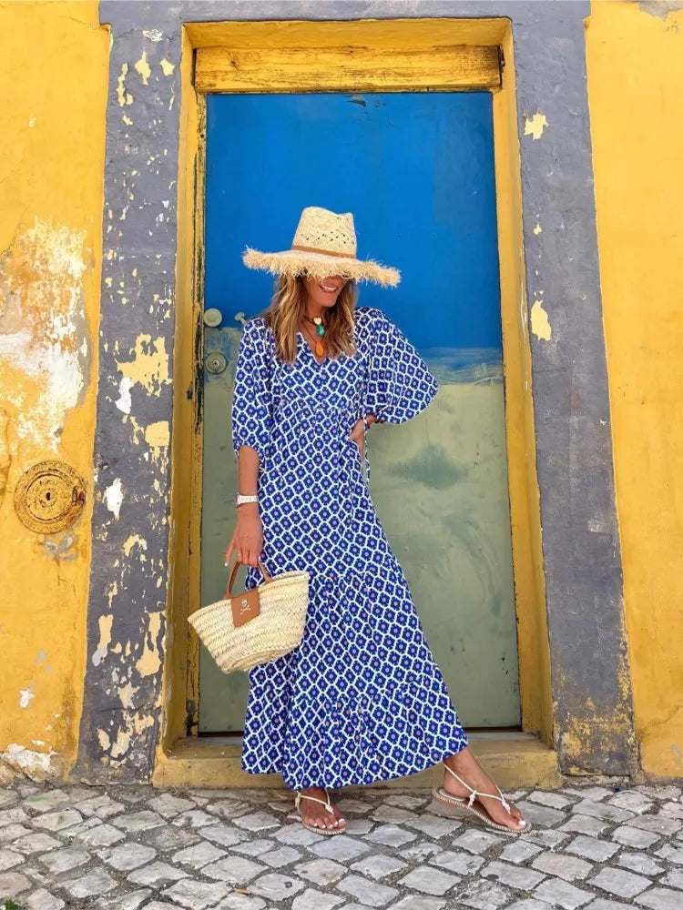 Kate | Women's V-Neck Tiered Maxi Dress Alternative-Metro Lane Plaza