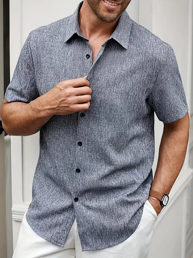 Men's Casual Button-Down Shirt-Metro Lane Plaza