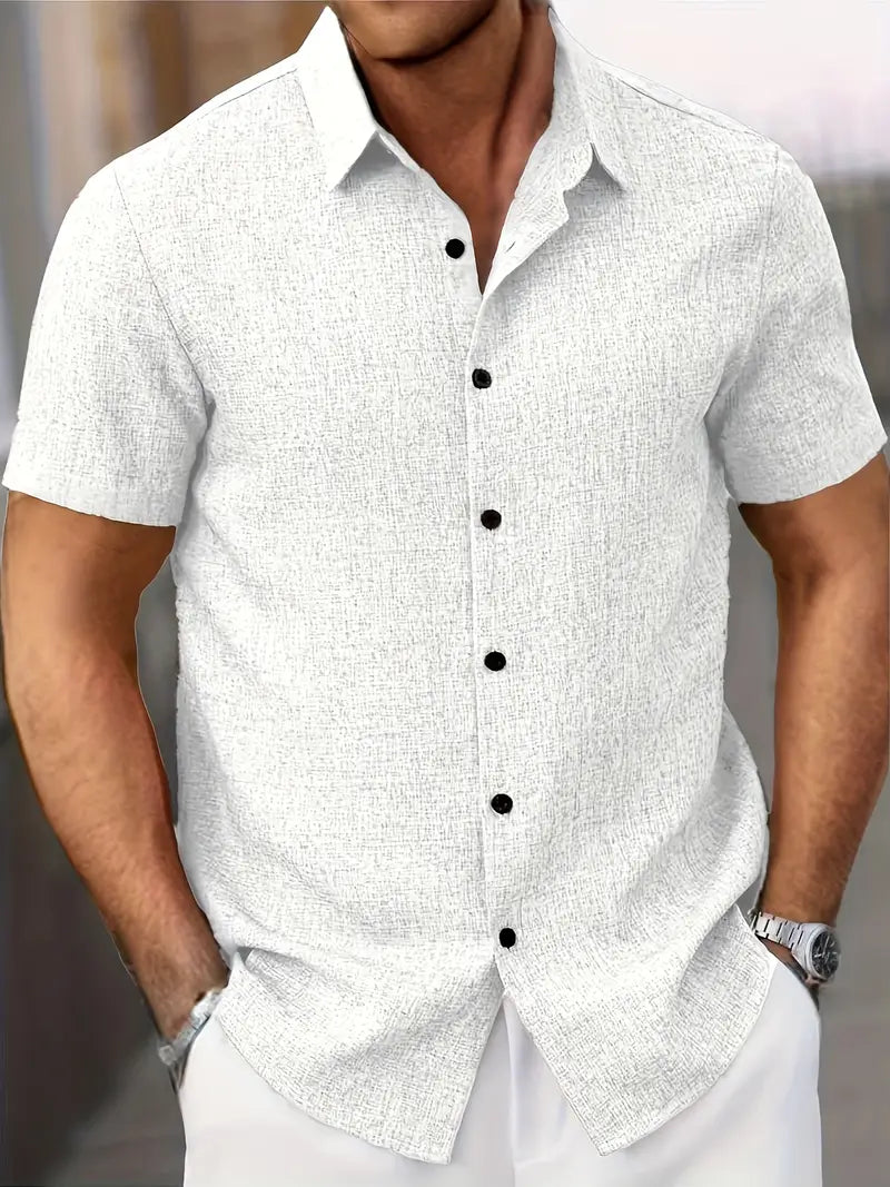 Men's Casual Button-Down Shirt-Metro Lane Plaza