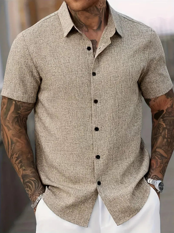 Men's Casual Button-Down Shirt-Metro Lane Plaza