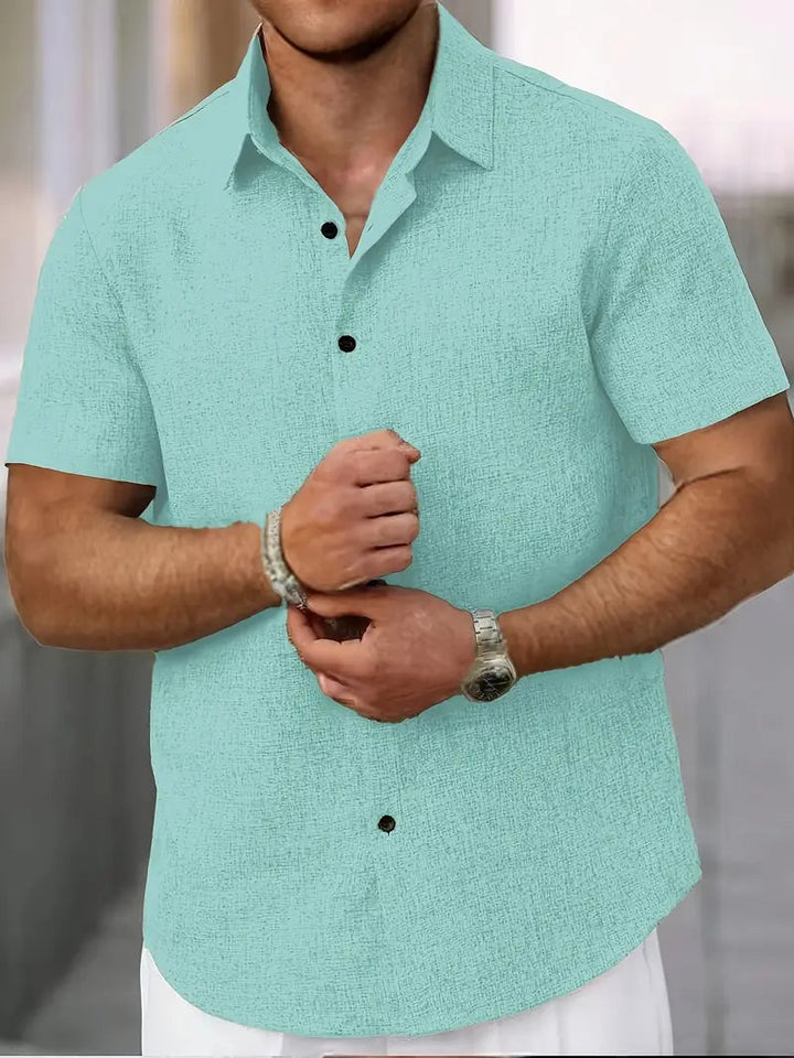 Men's Casual Button-Down Shirt-Metro Lane Plaza