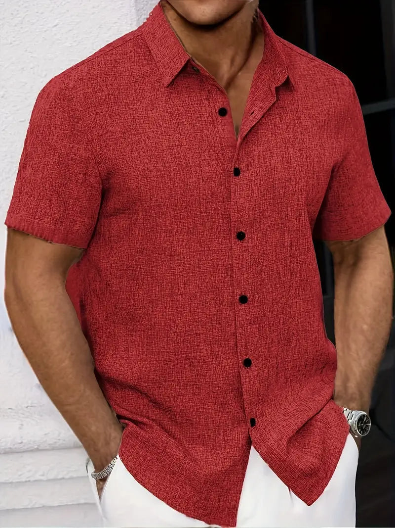 Men's Casual Button-Down Shirt-Metro Lane Plaza