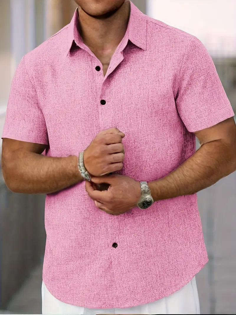 Men's Casual Button-Down Shirt-Metro Lane Plaza